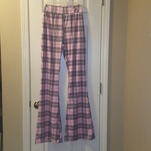 New Small High Waisted Pink Plaid Pants